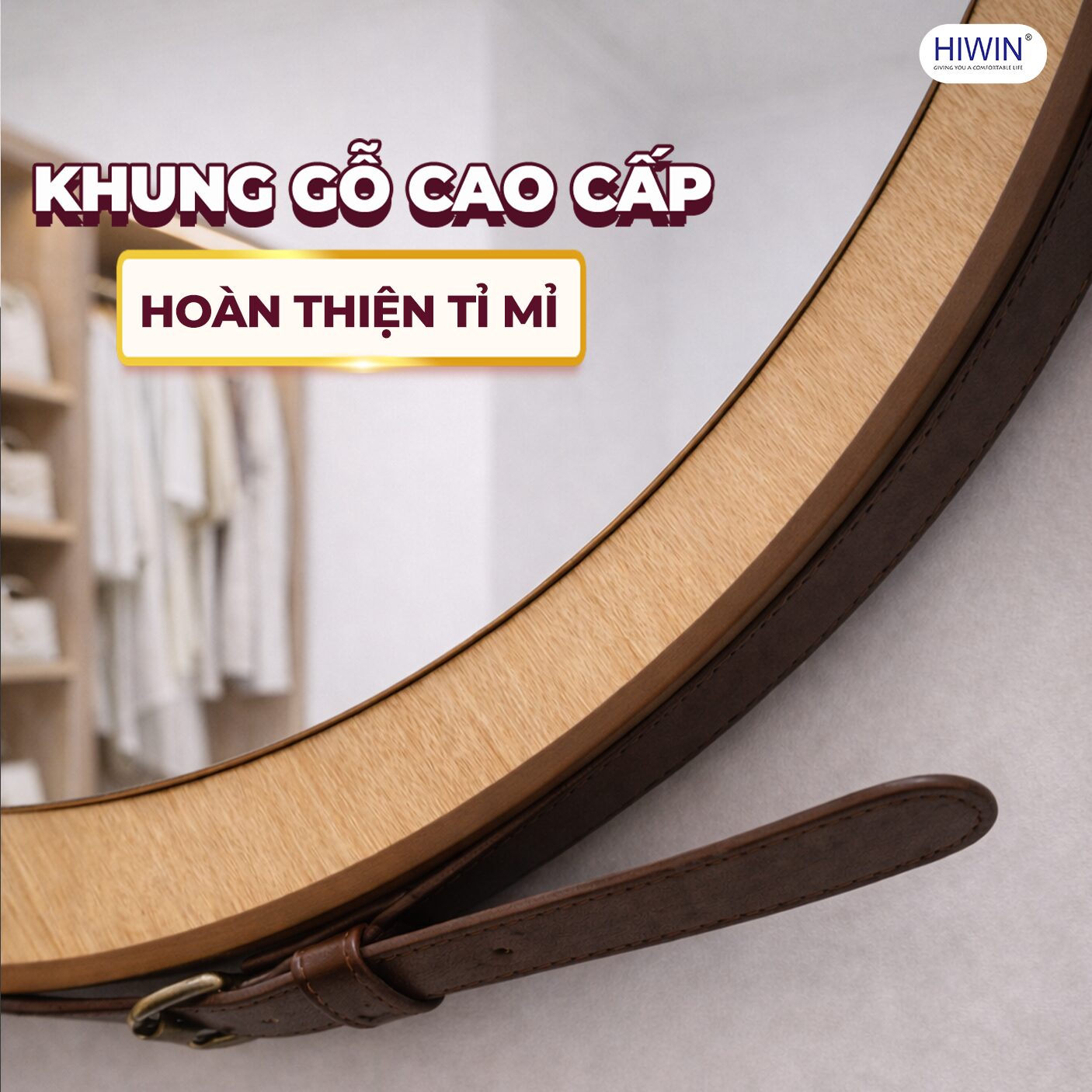 Khung gỗ cao cấp, thiết kế tinh tế, mang lại vẻ đẹp sang trọng 