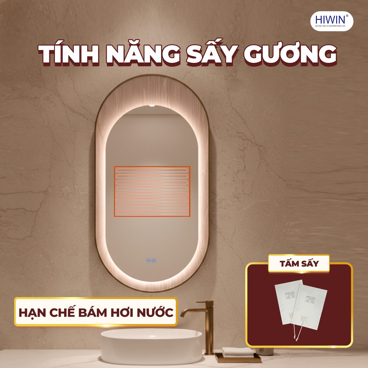 Tính năng sấy gương giúp bề mặt luôn rõ nét