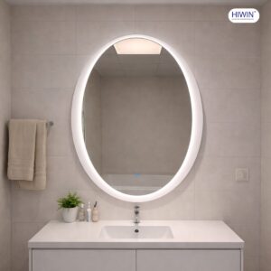 Gương hình bầu dục M-E5077L-W đèn LED cảm ứng hiện đại