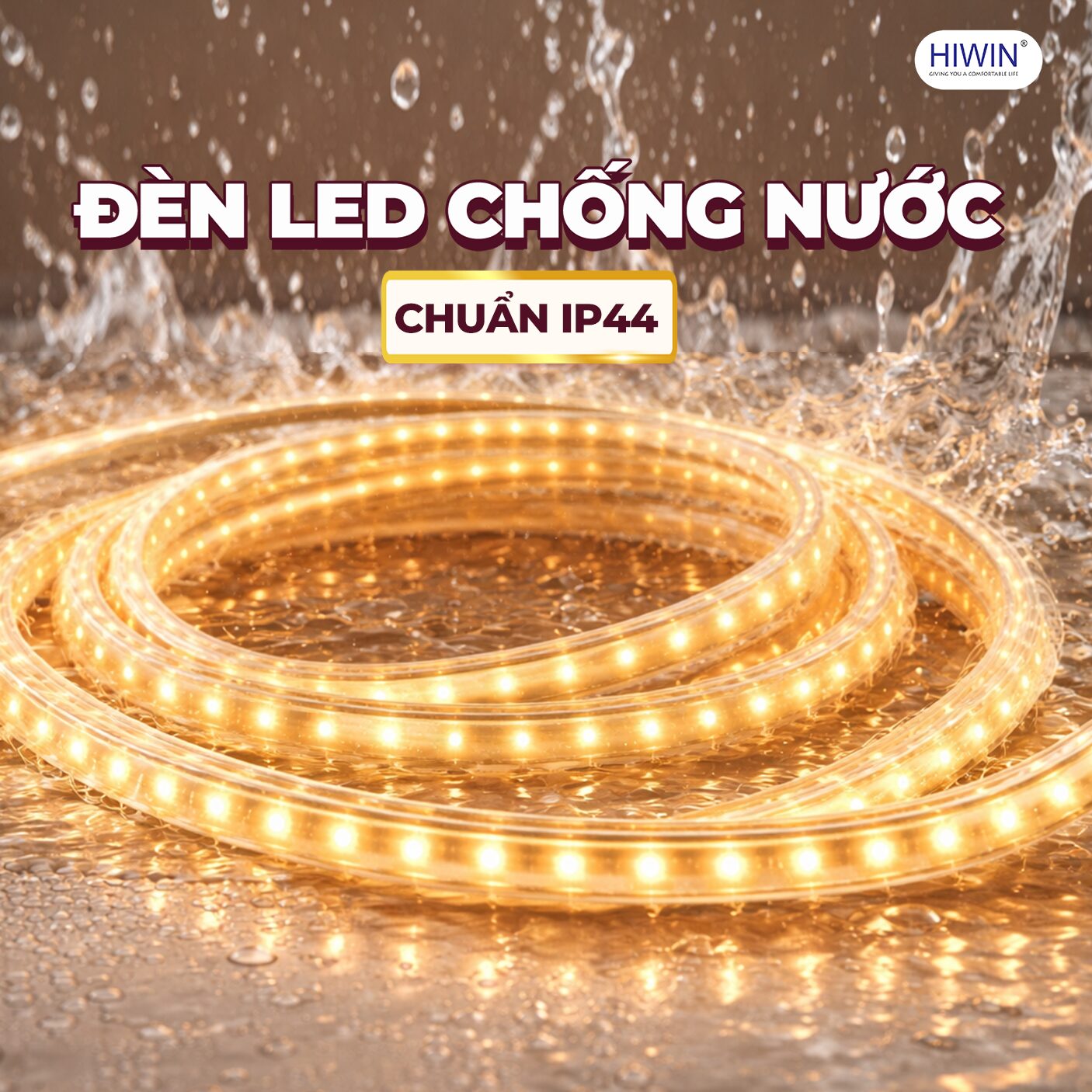 Hệ thống đèn LED đạt chuẩn IP44 hoạt động ổn định trong môi trường ẩm