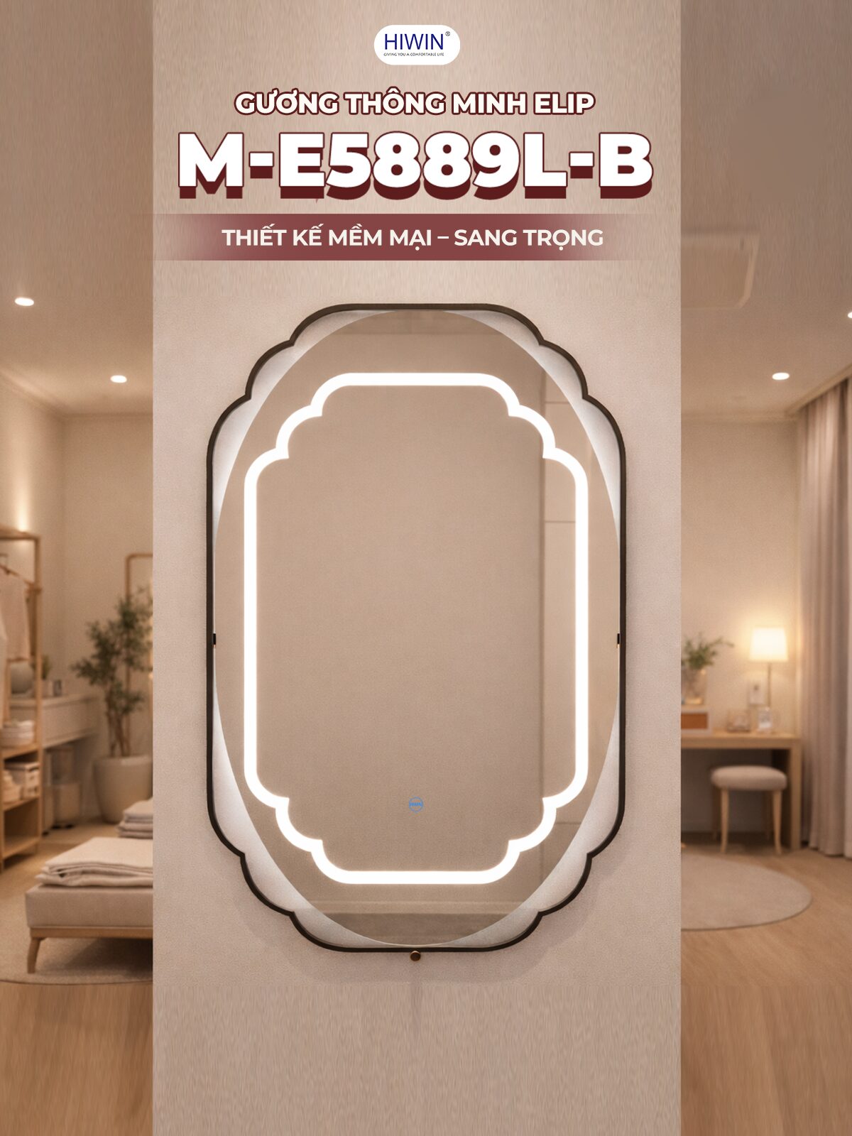 Gương đèn LED nhà tắm M-E5889L-B