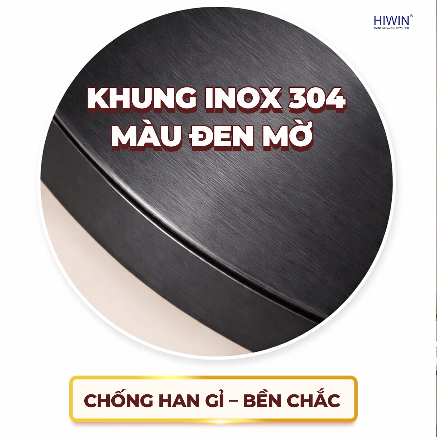 Khung inox 304 mạ đen chống gỉ bền bỉ trong môi trường ẩm