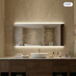 Gương led cảm ứng thông minh M-R10050LD-H phun cát viền độc đáo