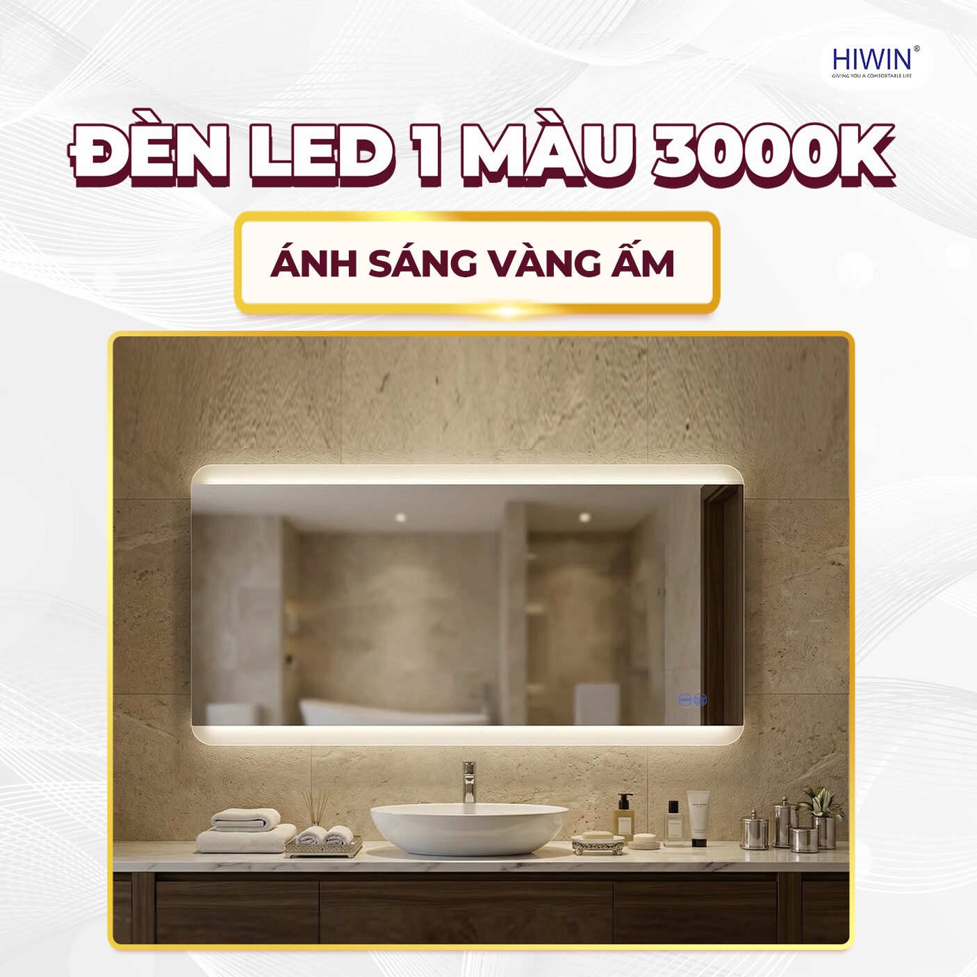 Đèn LED 3000K ánh sáng vàng ấm tạo cảm giác thư giãn