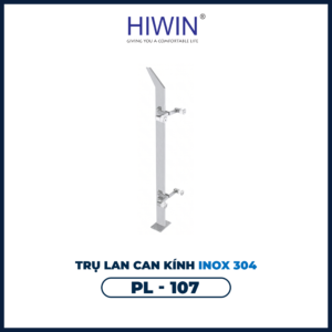 Lan can kính cường lực trụ inox 304 PL-107