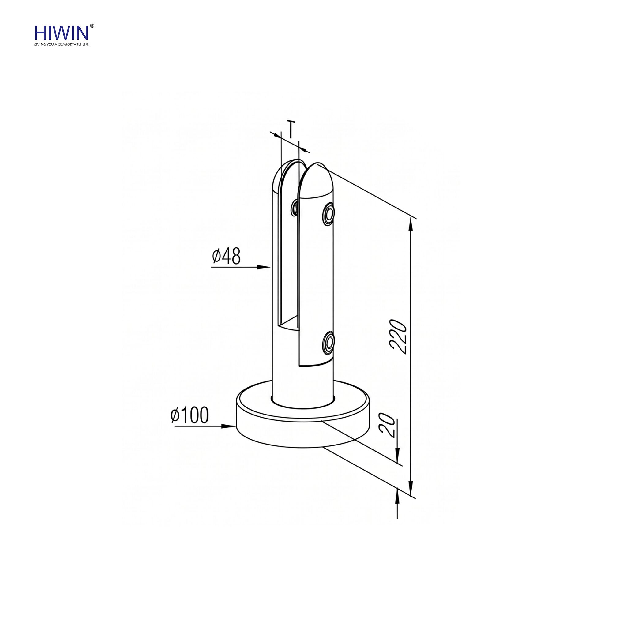 Thông số kỹ thuật của trụ lan can kính SPG-01