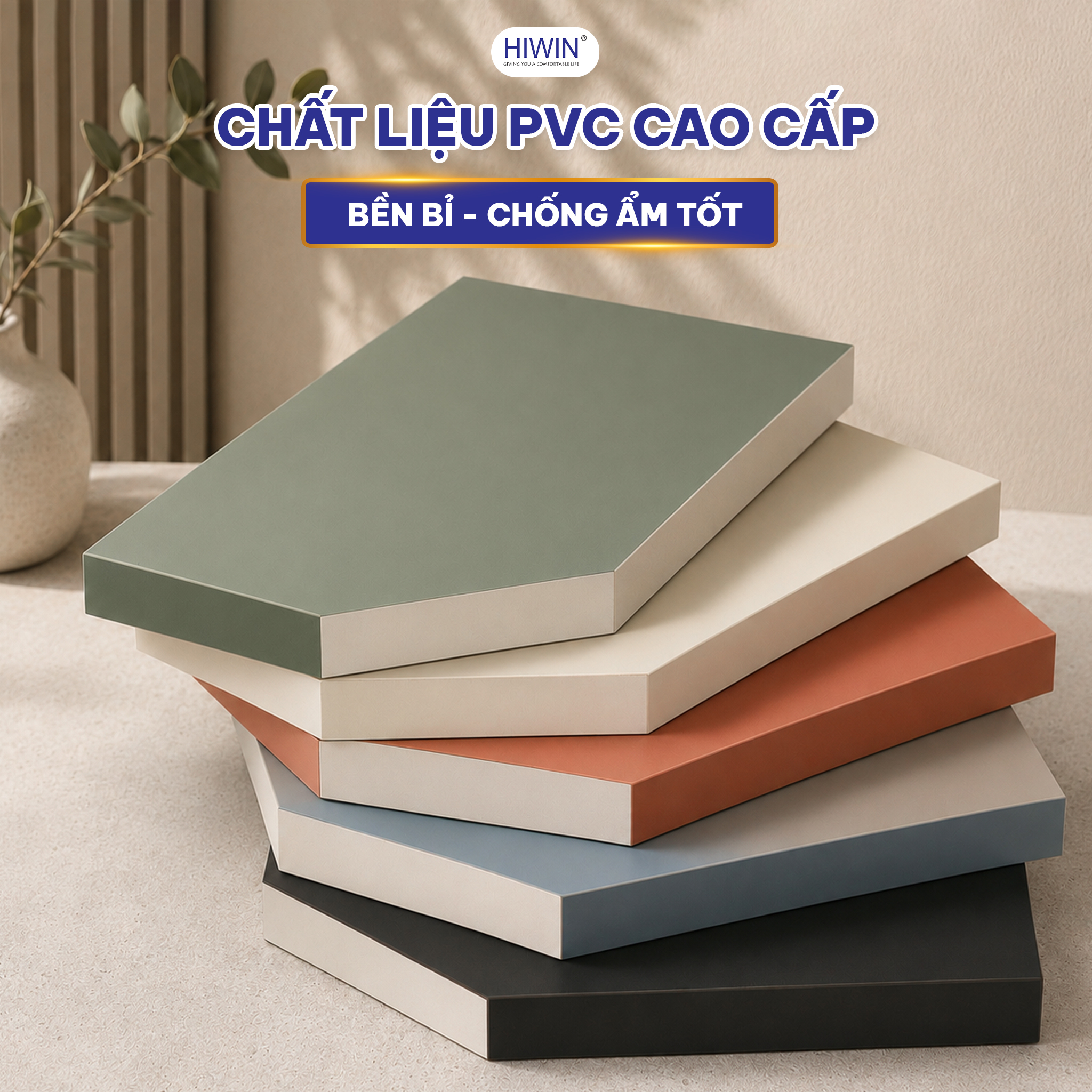 Tủ lavabo nhựa PVC Hiwin YP-1493 chống ẩm bền đẹp