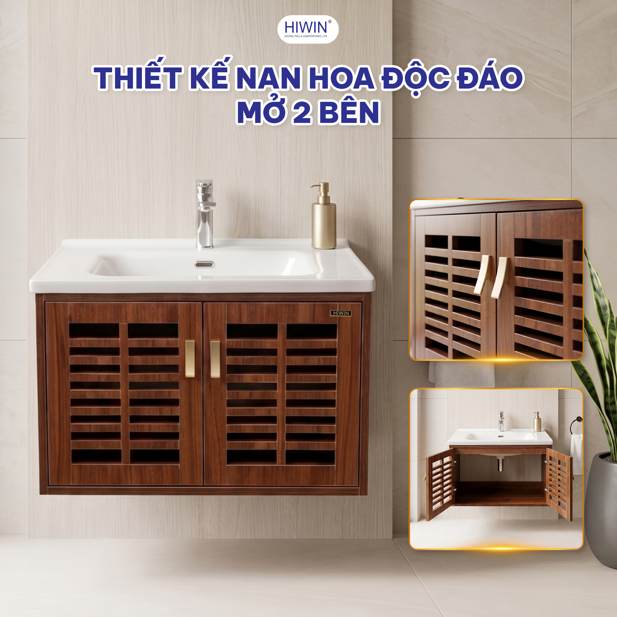 Tủ chính Hiwin YP-1500 thiết kế 2 cánh nan hoa mở hai bên độc đáo