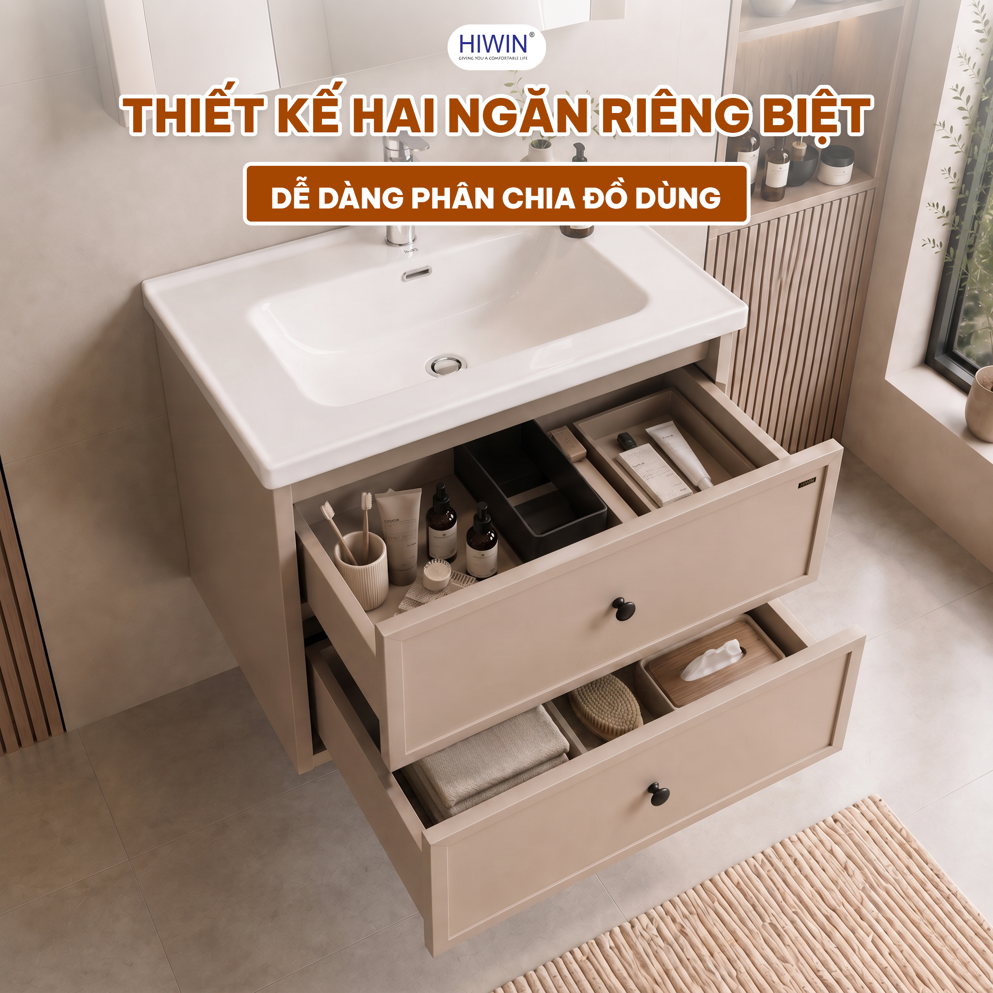 YP-1495 thiết kế 2 ngăn kéo riêng biệt tiện dụng