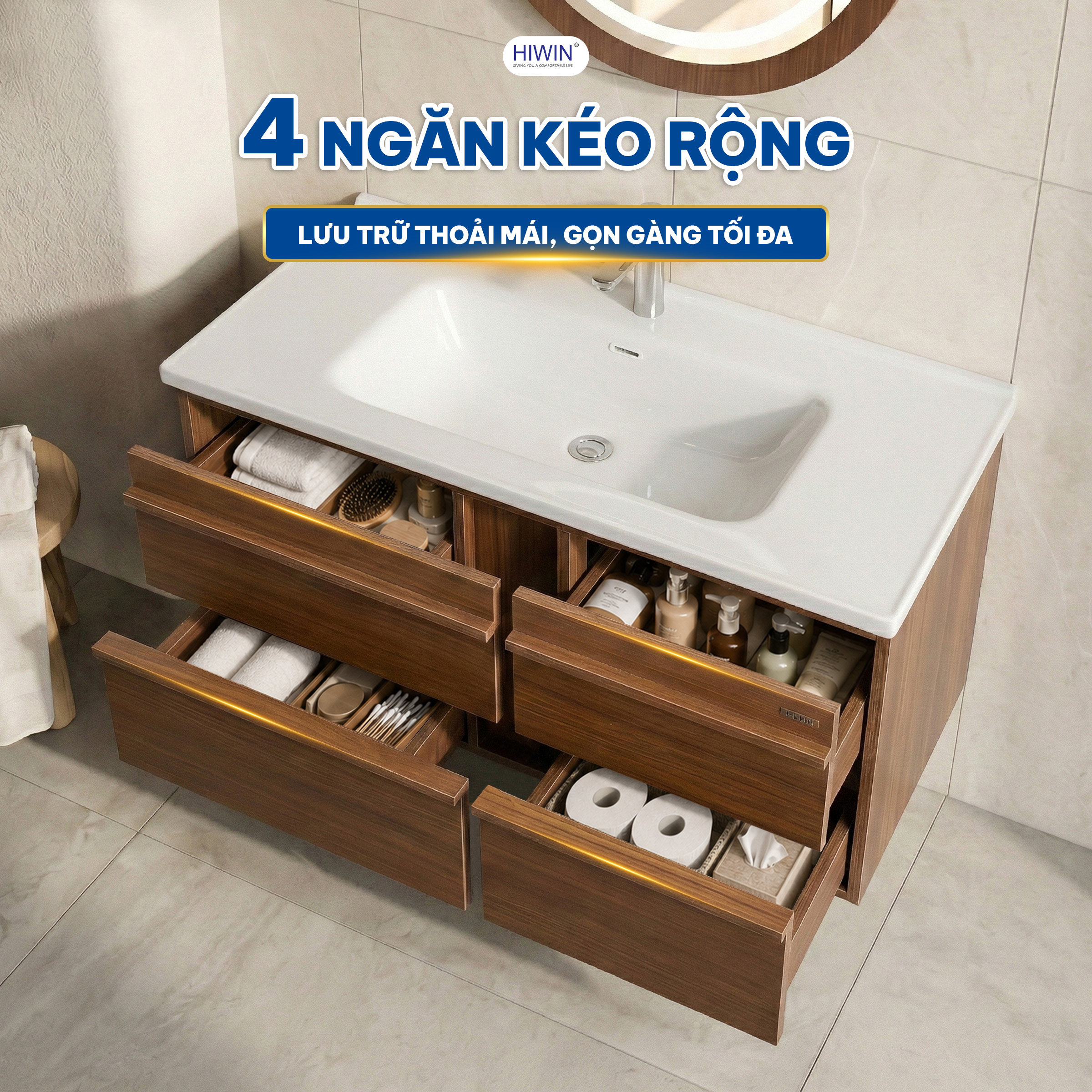 Tủ chính Hiwin YS-2645 thiết kế nhiều ngăn kéo rộng giúp lưu trữ gọn gàng