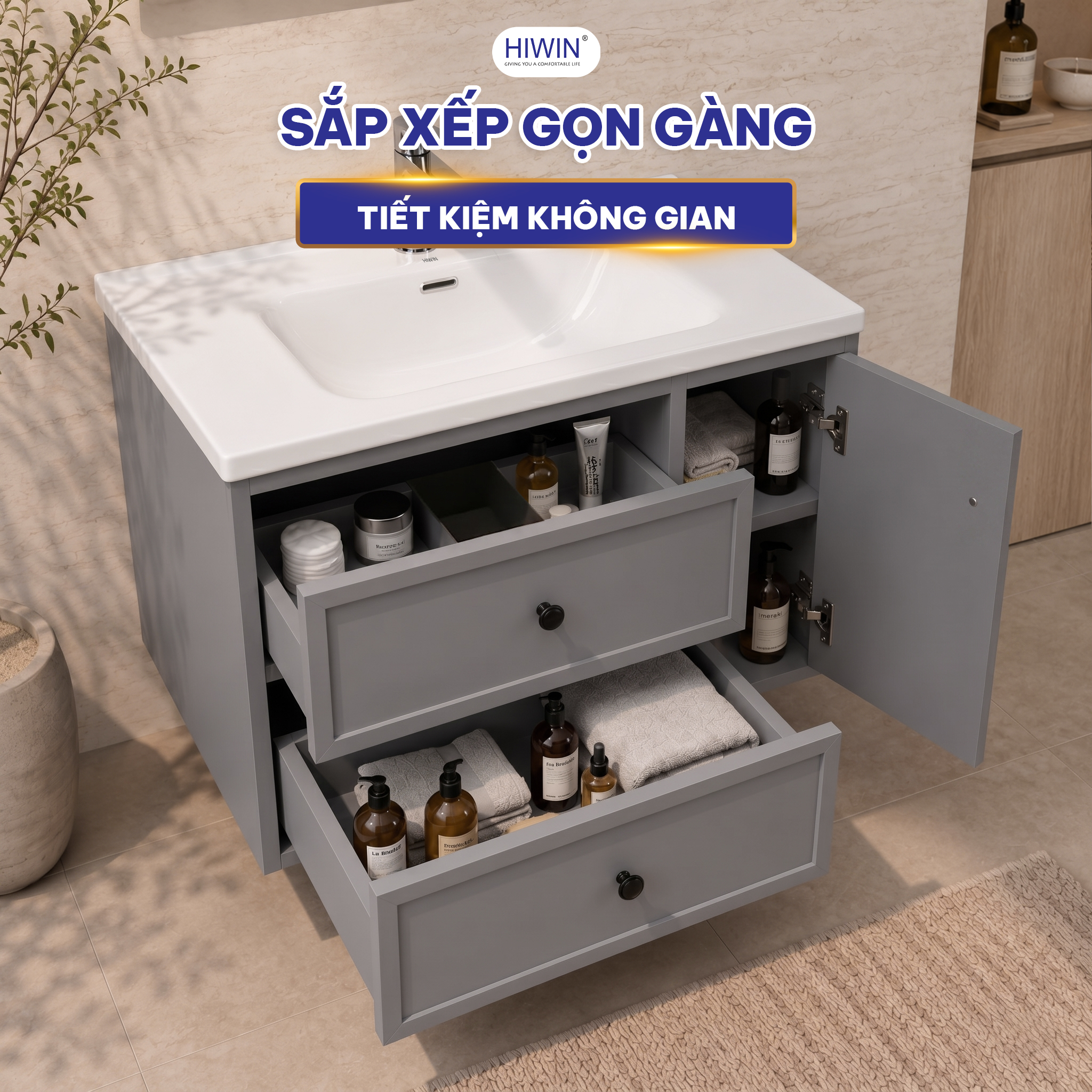 YP-1497 giúp phòng tắm gọn gàng ngăn nắp hơn