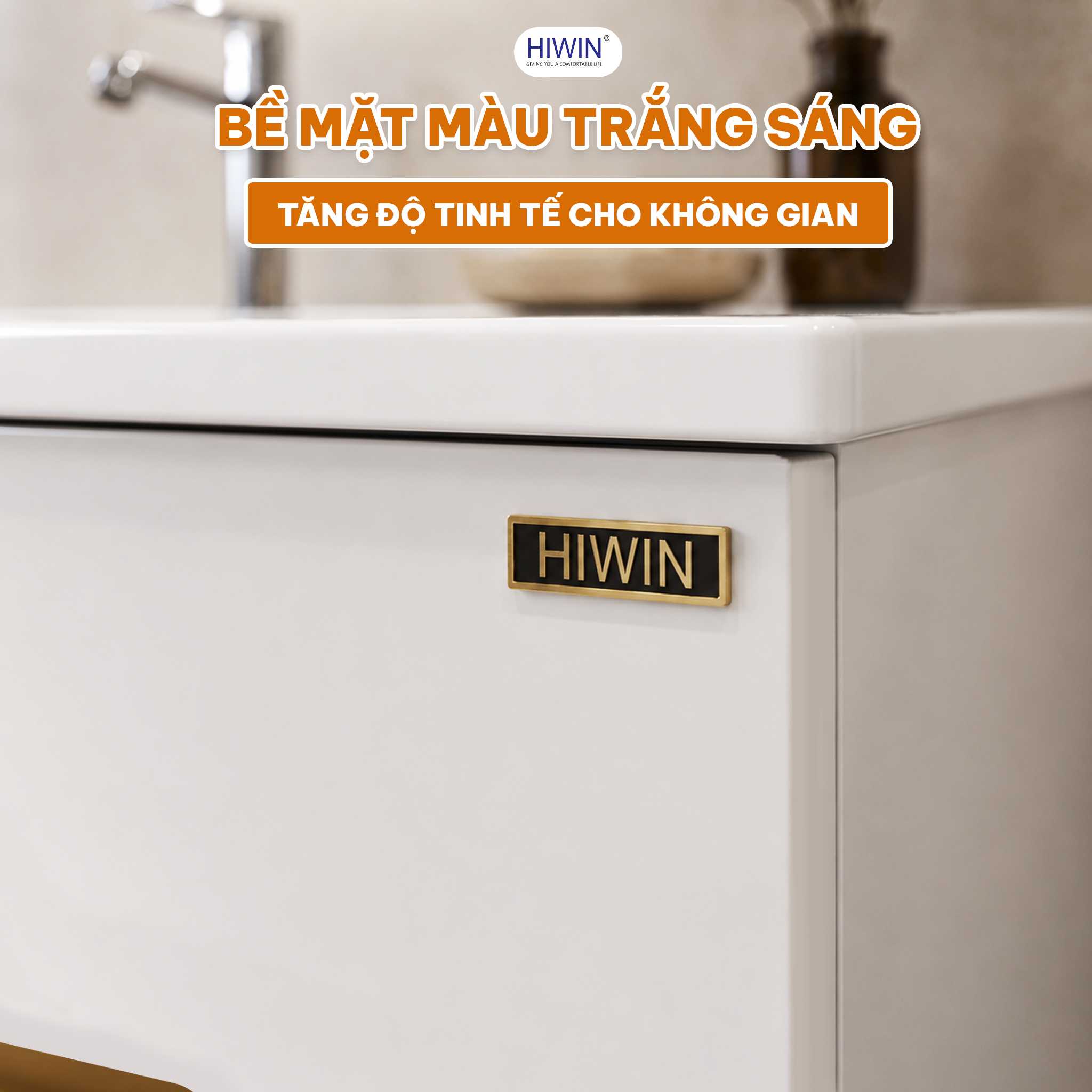Hiwin YP-1494 màu trắng sáng tinh tế cho không gian phòng tắm
