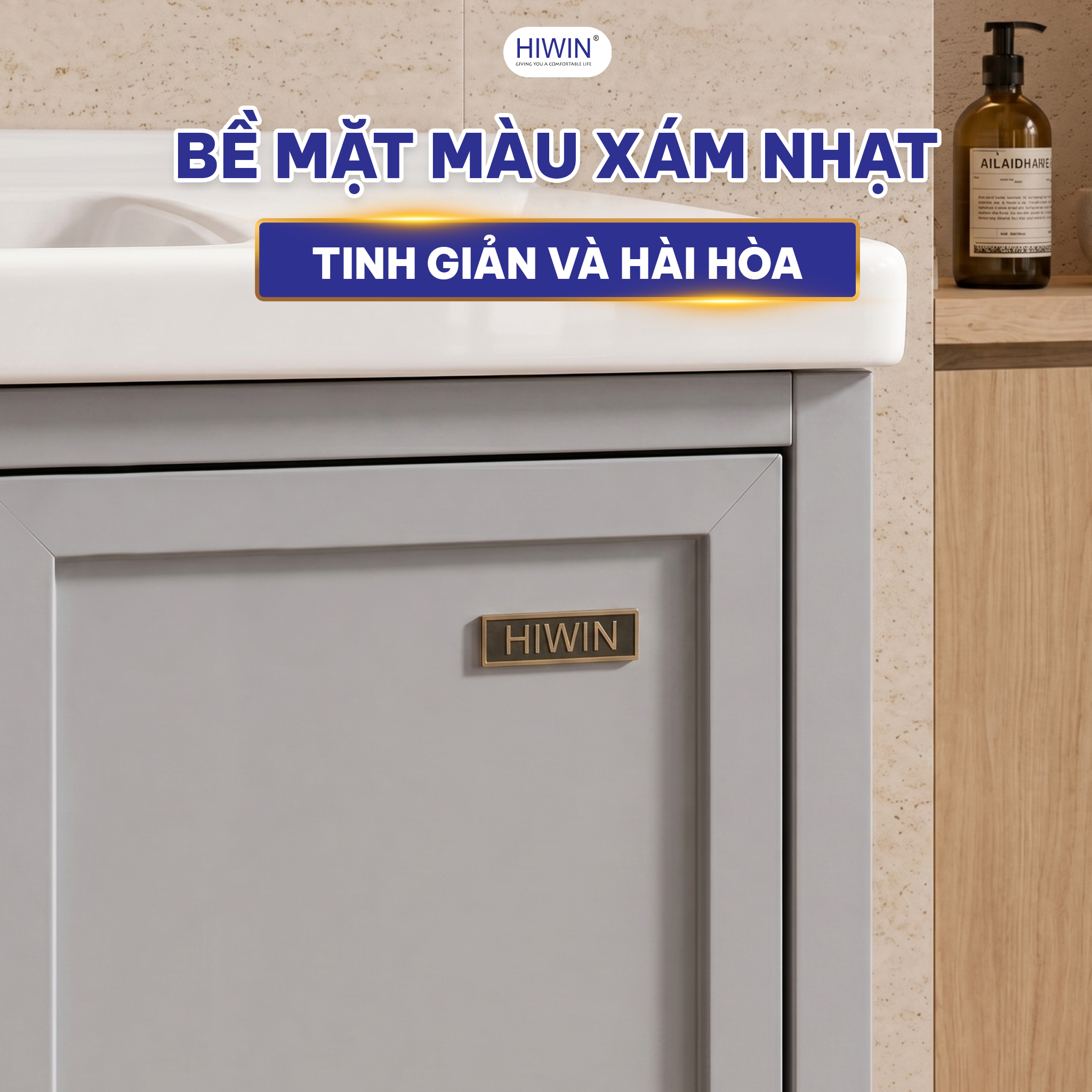 Màu xám nhạt hiện đại dễ phối nội thất phòng tắm