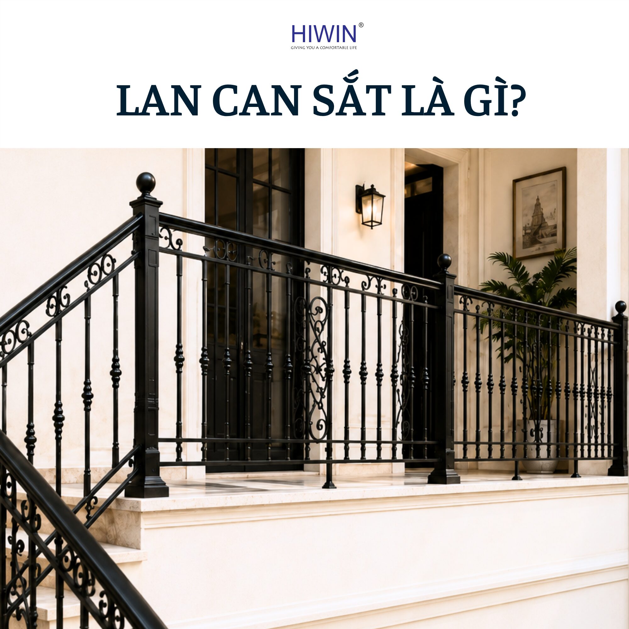 Mẫu lan can sắt chắc chắn với thiết kế phù hợp cho nhà ở dân dụng