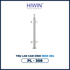 Trụ lan can kính PL-308 inox 304 hiện đại