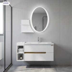 Bộ tủ chậu YP-1494 màu trắng thiết kế hiện đại cho phòng tắm