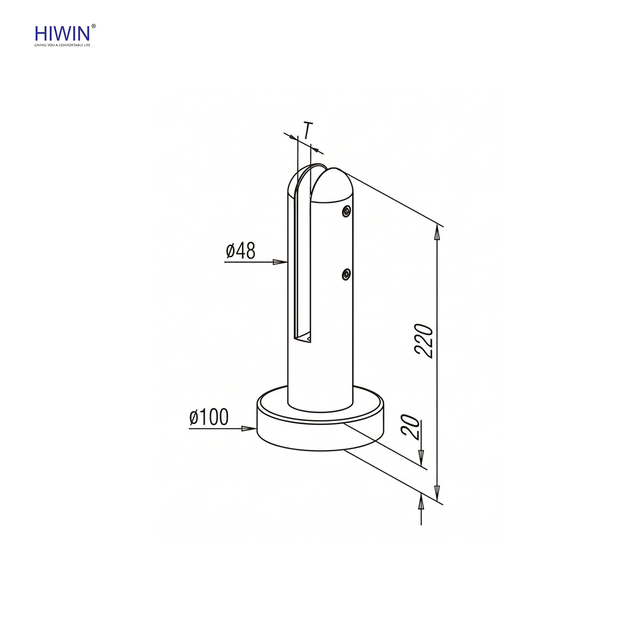 Thông số kỹ thuật của trụ lan can kính SPG-02
