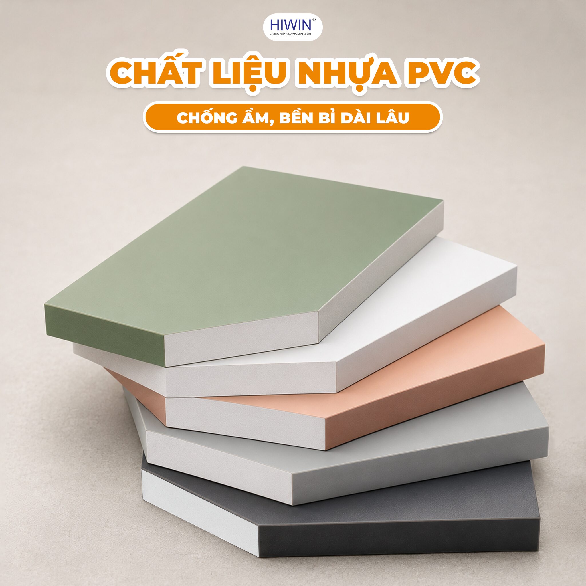 Chất liệu nhựa PVC chống ẩm, bền bỉ dài lâu