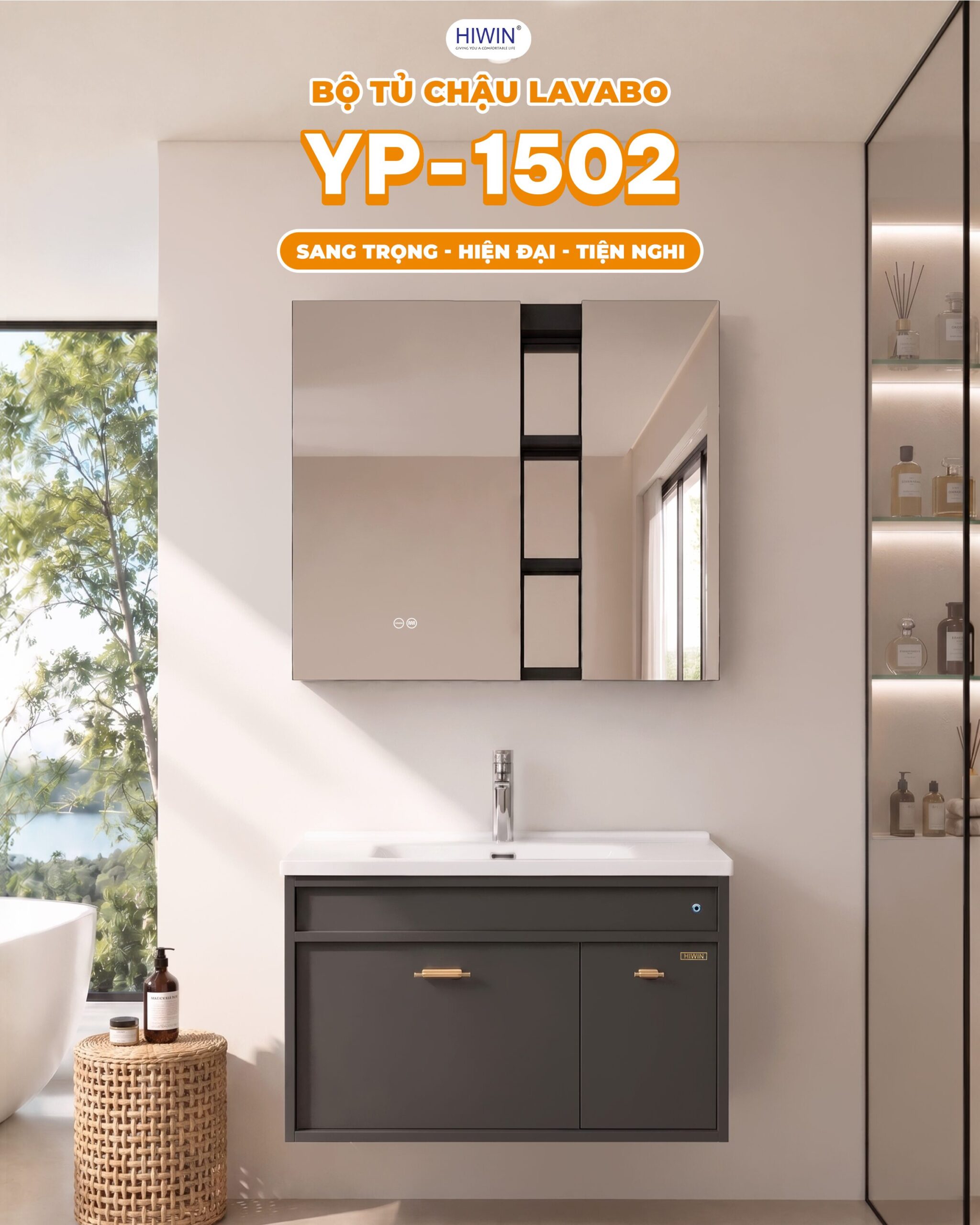 Bộ tủ chậu lavabo cao cấp YP-1502